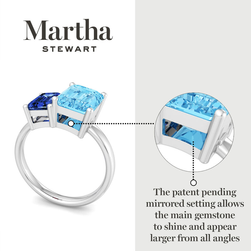 Martha Stewart 3 1/4ctw. Sapphire & Blue Topaz Two Stone Ring In Sterling Silver image number null